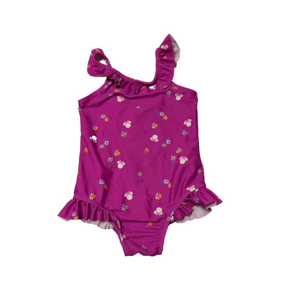 Kids Disney Gap Minnie Mouse Swimsuit Purple Floral Size 5